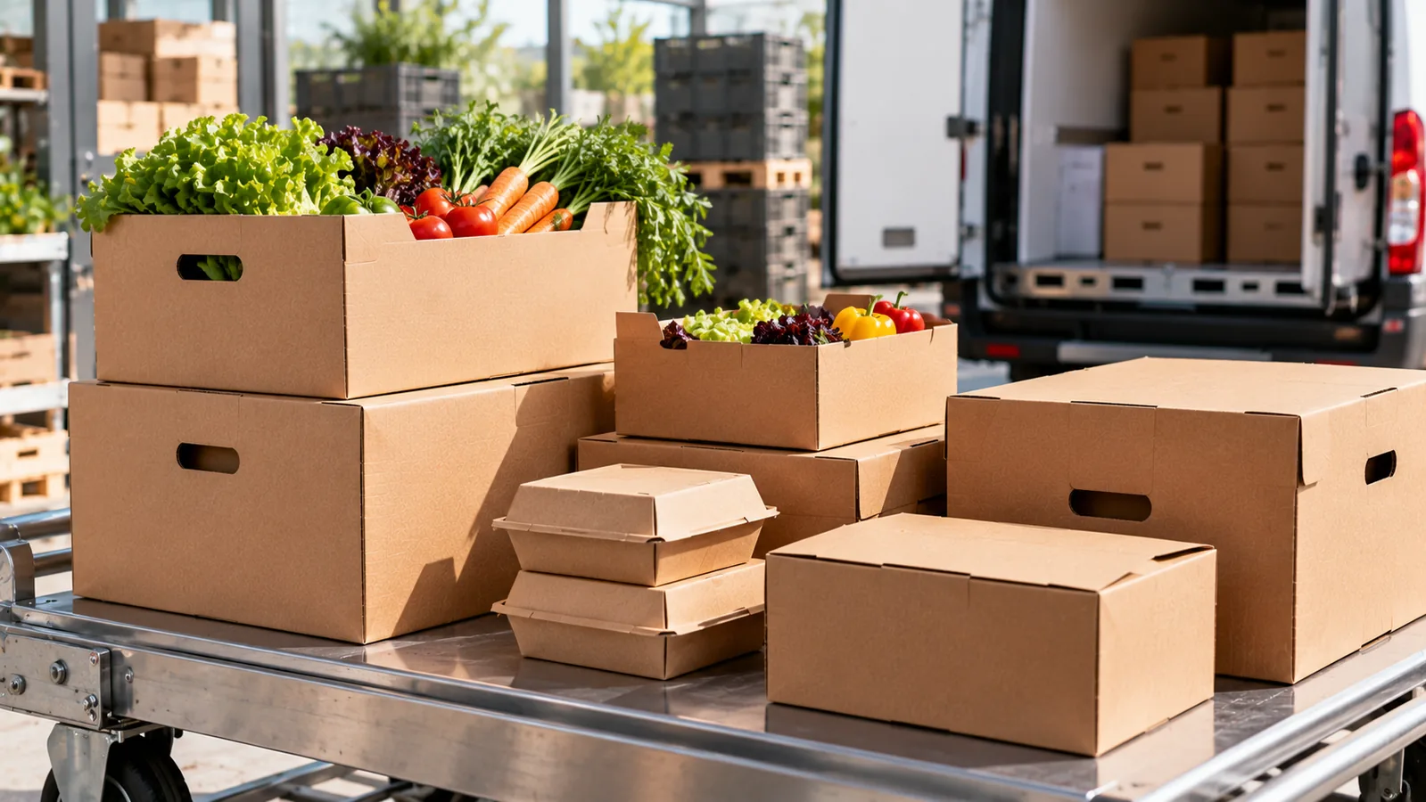 Cajas de cartón para el transporte de alimentos: imagen ilustrativa de cartonaje y packaging