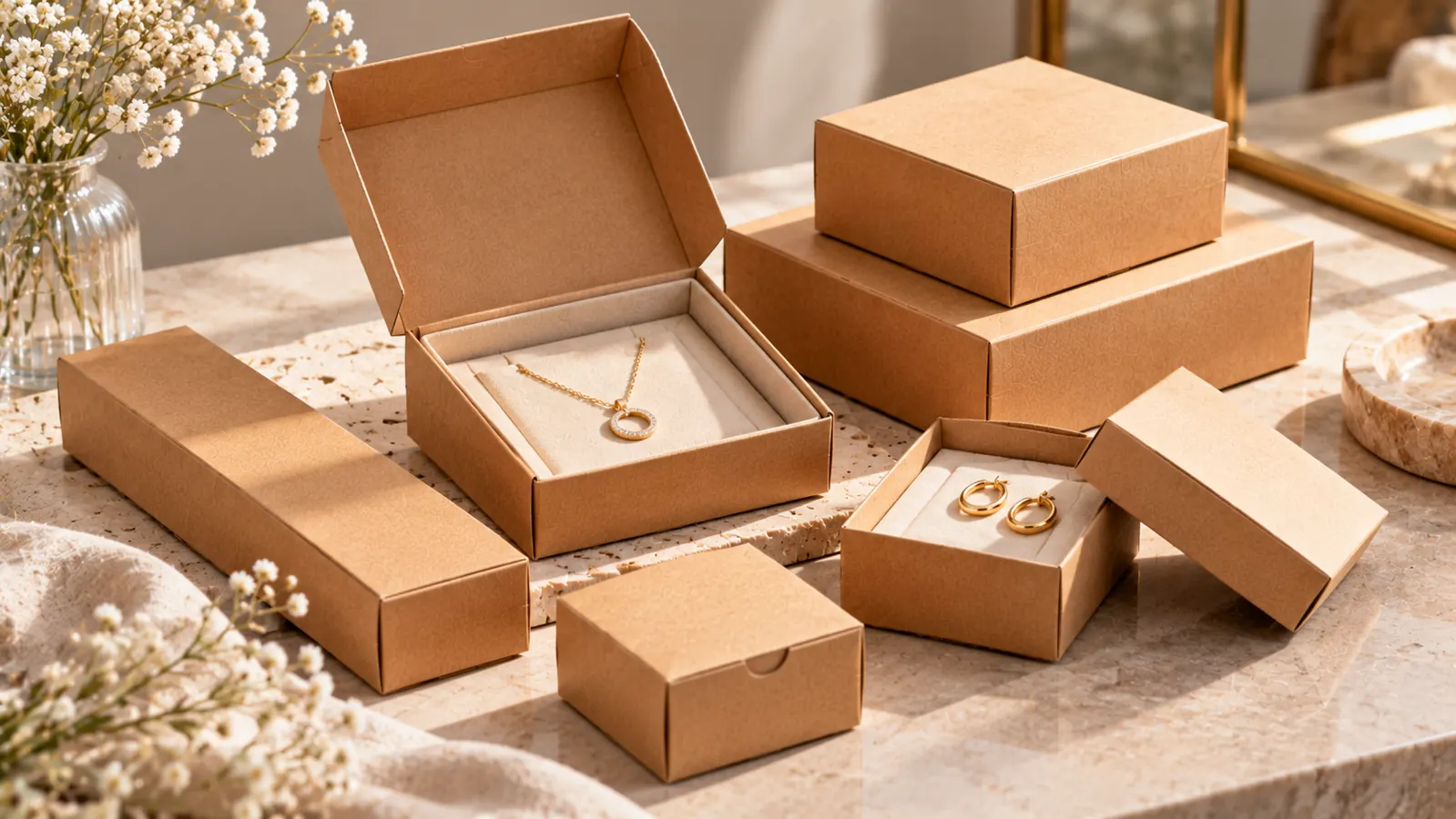 Cinco beneficios de las cajas corporativas en una joyería | Cartonajes Sánchez Cinco beneficios de las cajas corporativas en una joyería: imagen ilustrativa de cartonaje y packaging